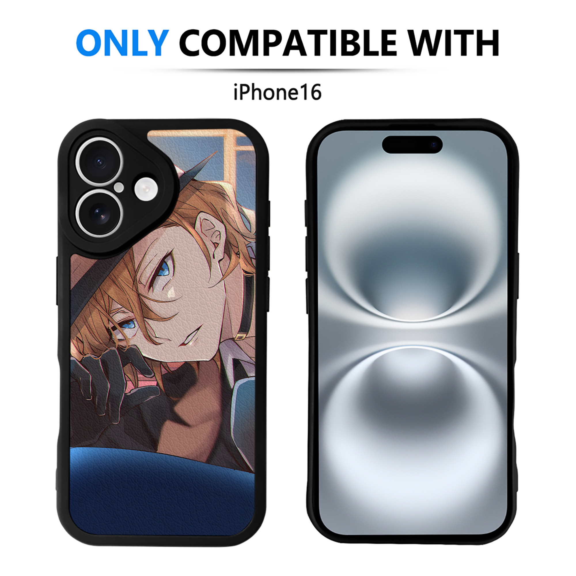 （画像用） 文豪ストレイドッグス Bungo Stray Dogs 【iPhone 16シリーズ対応】シリコンスマホケース（レザー調） 材質：シリコン